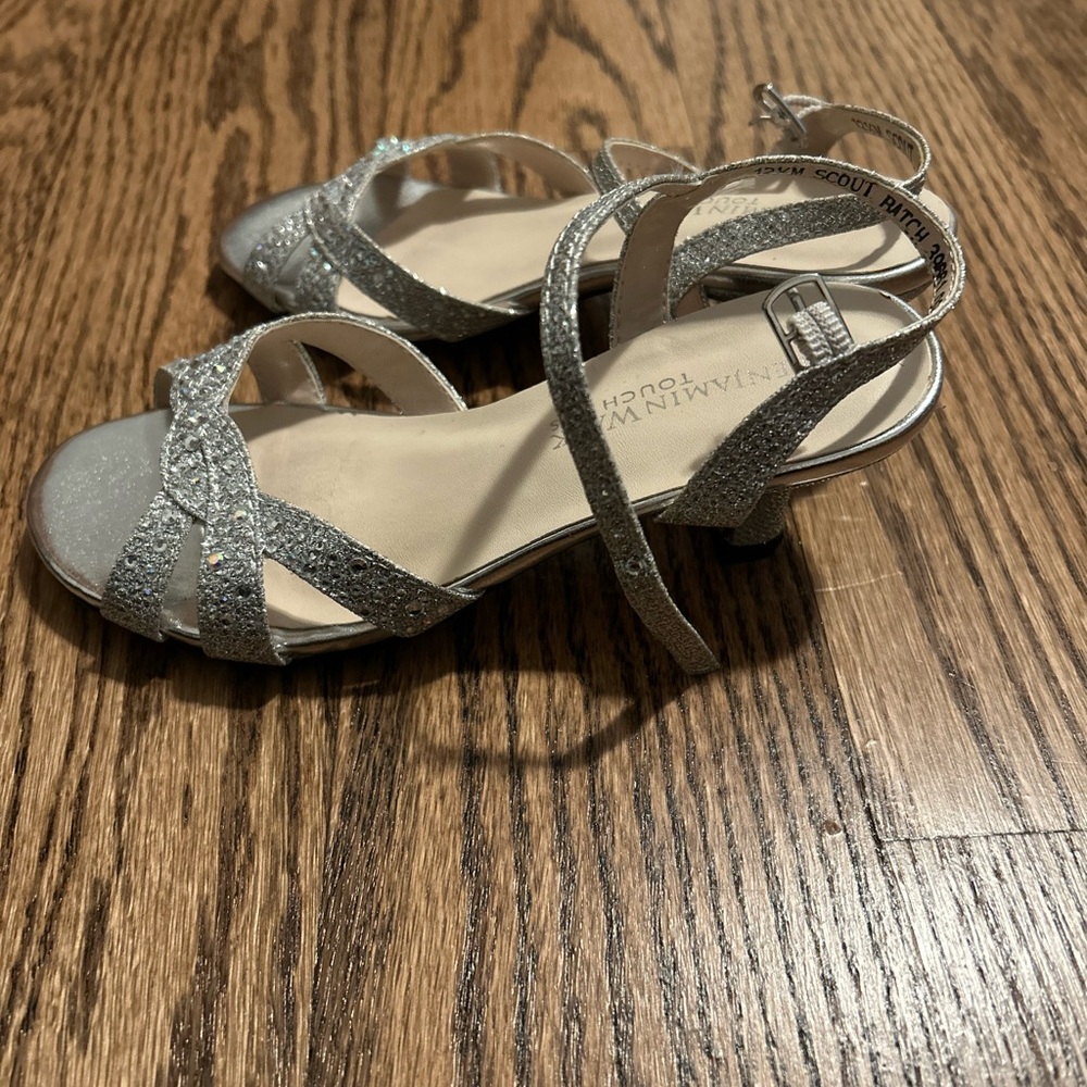 Touch Ups Sparkling Silver Strappy Heels - Picture 2 of 7